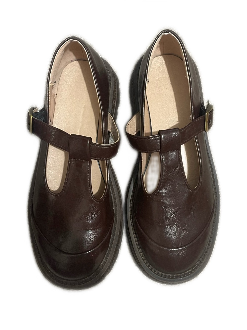 Brown T-Bar Mary Janes